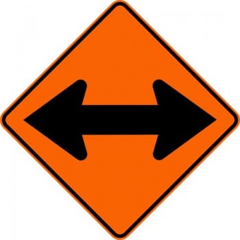Panneau de travaux routiers: Flèche directionnelle double sens