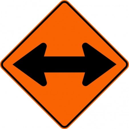 Panneau de travaux routiers: Flèche directionnelle double sens