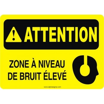 Affiche de sécurité: ATTENTION Zone un niveau de bruit élevé