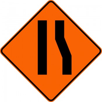 Panneau de travaux routiers: Chaussée rétrécie: T-D-210-2-D