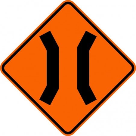 Panneau de travaux routiers: Passage étroit