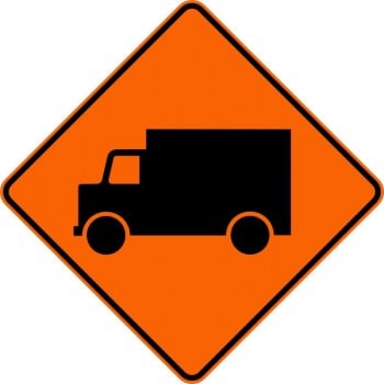 Panneau de travaux routiers: Passage pour camions