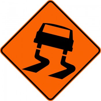 Panneau de travaux routiers: Chaussée glissante: T-D-310-1