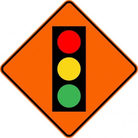 Panneau de travaux routiers: Signal avancé de feux de circulation