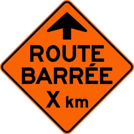 Panneau de travaux routiers: Route barrée