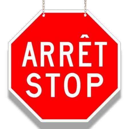 Panneau bilingue d'arrêt-stop Recto Verso: p-10