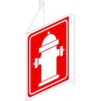 Affiche de sécurité-incendie: Borne fontaine (en forme de V) (type 3D)
