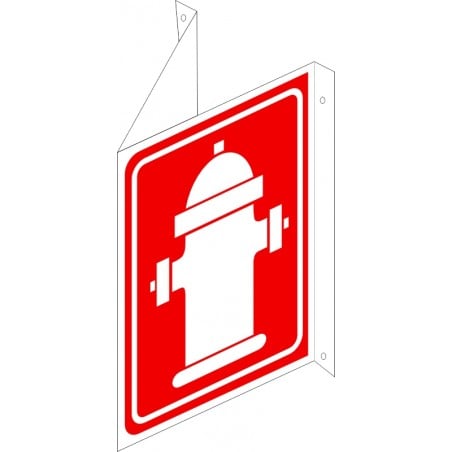 Affiche de sécurité-incendie: Borne fontaine (en forme de V) (type 3D)