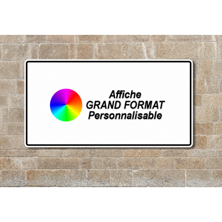 Affiche GRAND FORMAT rectangulaire personnalisable avec texte, choix de pictogrammes et d'images téléchargeables