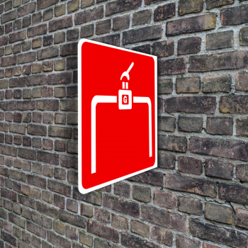 Affiche de sécurité-incendie en L recto-verso: Valve de fermeture du gaz