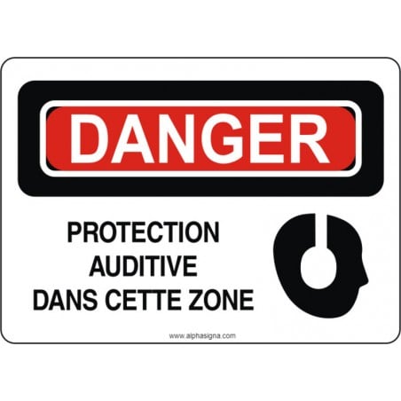 Affiche de sécurité: DANGER Protection auditive dans cette zone