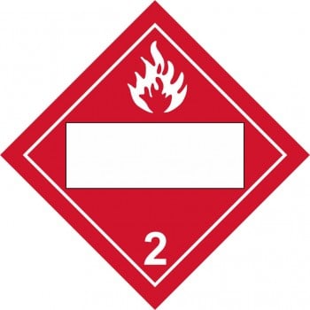 Affiche pour transport de matière dangereuse, PLACARD : Classe 2, Gaz inflammable personnalisable