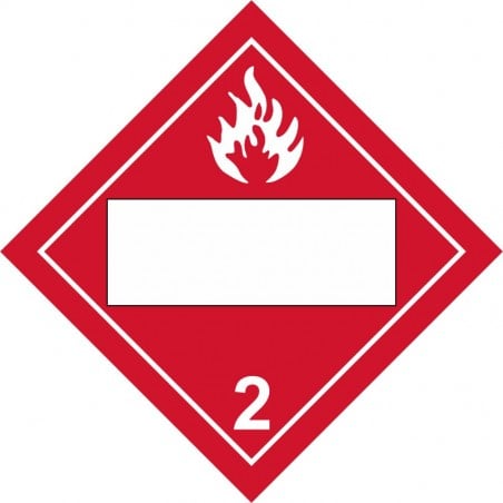 Affiche pour transport de matière dangereuse, PLACARD : Classe 2, Gaz inflammable personnalisable