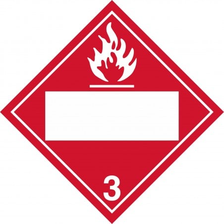 Affiche pour transport de matière dangereuse, PLACARD : Classe 3, Liquide inflammable personnalisable