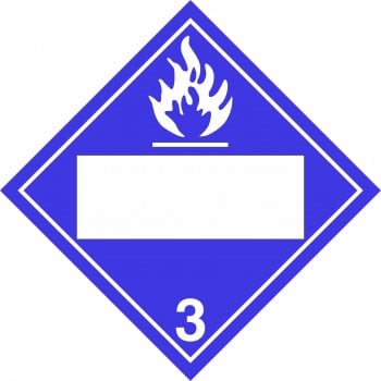 Affiche pour transport de matière dangereuse, PLACARD : Classe 3, Liquide inflammable (bleu) personnalisable