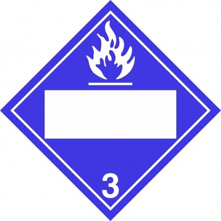 Affiche pour transport de matière dangereuse, PLACARD : Classe 3, Liquide inflammable (bleu) personnalisable