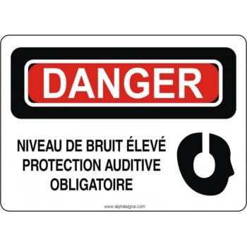 Affiche de sécurité: DANGER Niveau de bruit élevé protection auditive obligatoire