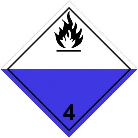 Affiche pour transport de matière dangereuse, PLACARD : Classe 4.2, Combustion spontanée (bleu)