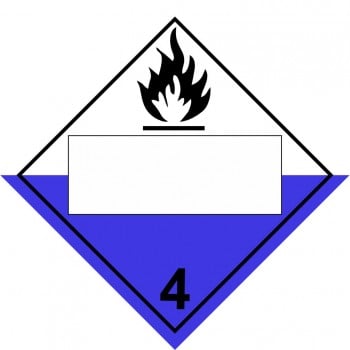 Affiche pour transport de matière dangereuse, PLACARD : Classe 4.2, Combustion spontanée (bleu) personnalisable