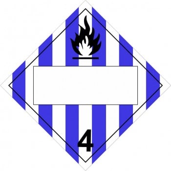 Affiche pour transport de matière dangereuse, PLACARD : Classe 4.1, Solide inflammable (bleu) personnalisable