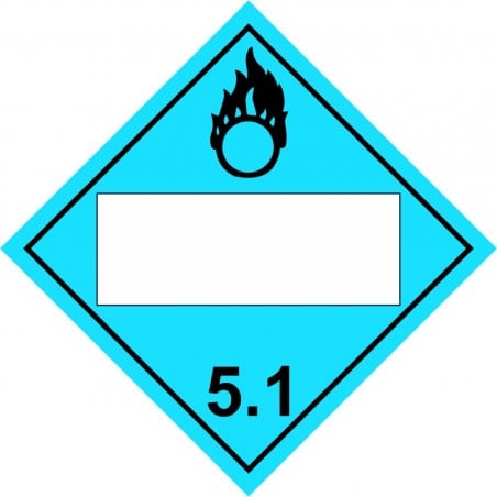 Affiche pour transport de matière dangereuse, PLACARD : Classe 5.1, Oxydant (bleu) personnalisable