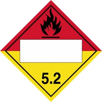 Affiche pour transport de matière dangereuse, PLACARD : Classe 5.2, Peroxyde organique (rouge) personnalisable