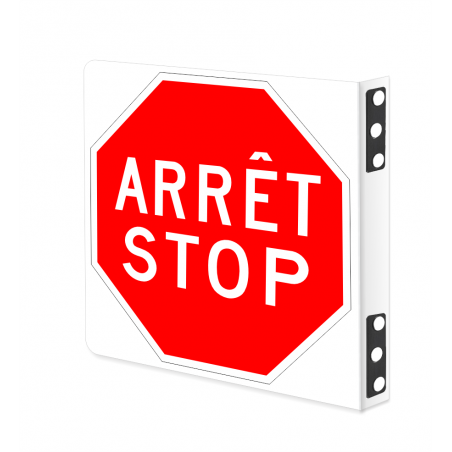 Affiche magnétique en L: ARRÊT-STOP Recto, Verso