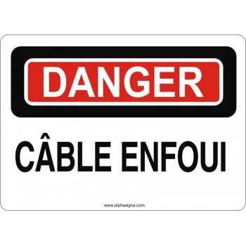 Affiche de sécurité: DANGER Câble enfoui