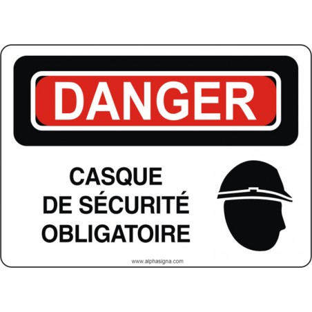 Affiche de sécurité: DANGER Casque de sécurité obligatoire