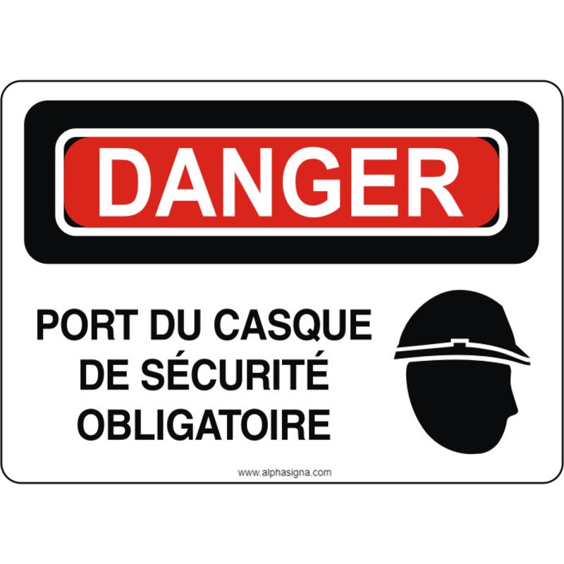 Plaque de porte Port du casque obligatoire