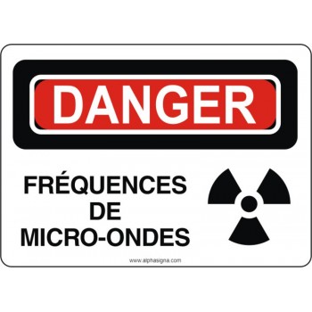 Affiche de sécurité: DANGER Fréquences de micro-ondes