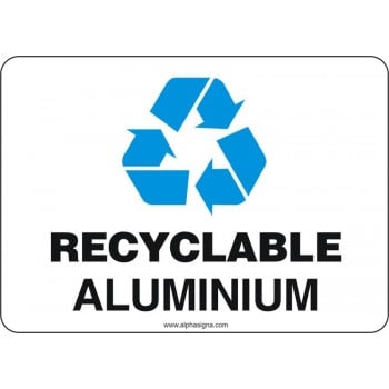 Affiche de sécurité: RECYCLAGE Recyclable aluminium - version bleu