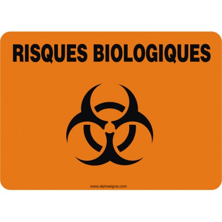 Affiche de sécurité: RISQUES BIOLOGIQUES Symbole et logo de risques biologiques
