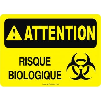 Affiche de sécurité: ATTENTION Risque biologique