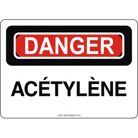 Affiche de sécurité: DANGER Acétylène