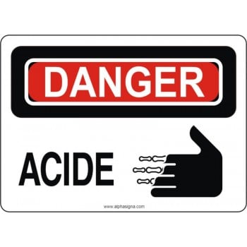 Affiche de sécurité: DANGER Acide