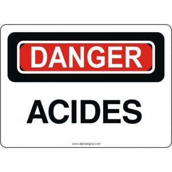 Affiche de sécurité: DANGER Acides