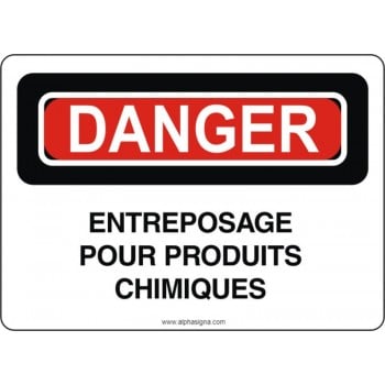 Affiche de sécurité: DANGER Entreposage pour produits chimiques