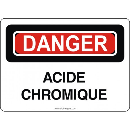 Affiche de sécurité: DANGER Acide chromique