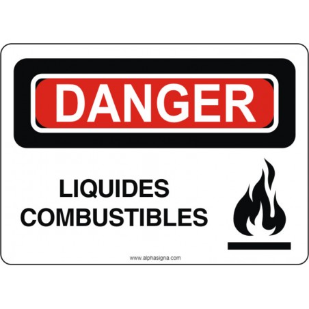 Affiche de sécurité: DANGER Liquides combustibles