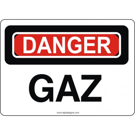 Affiche de sécurité: DANGER Gaz