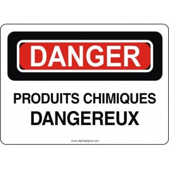 Affiche de sécurité: DANGER Produits chimiques dangereux