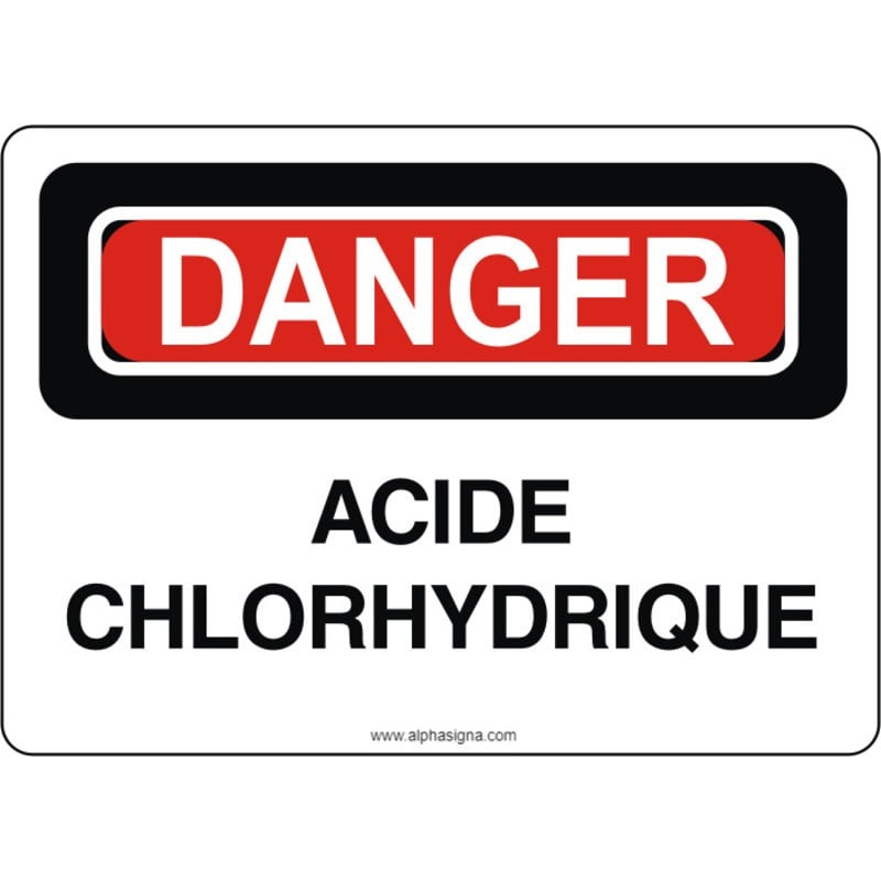 Affiche de sécurité: DANGER Acide chlorhydrique