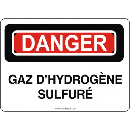 Affiche de sécurité: DANGER Gaz d'hydrogène sulfuré