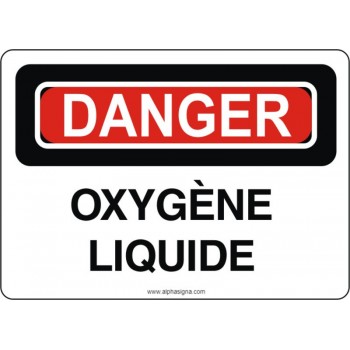 Affiche de sécurité: DANGER Oxygène liquide