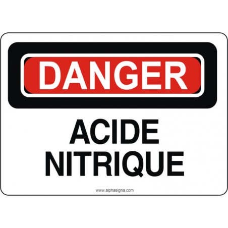 Affiche de sécurité: DANGER Acide nitrique