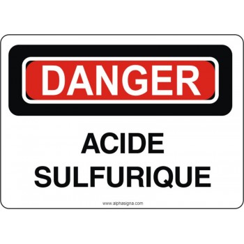 Affiche de sécurité: DANGER Acide sulfurique