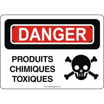 Affiche de sécurité: DANGER Produits chimiques toxiques