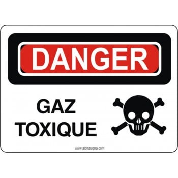Affiche de sécurité: DANGER Gaz toxique