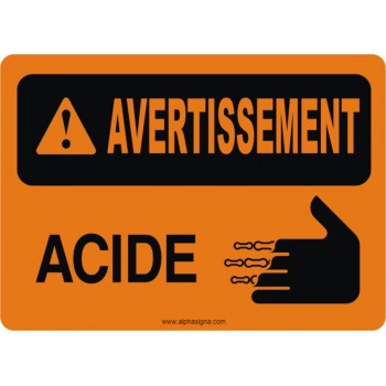 Affiche de sécurité: AVERTISSEMENT Acide